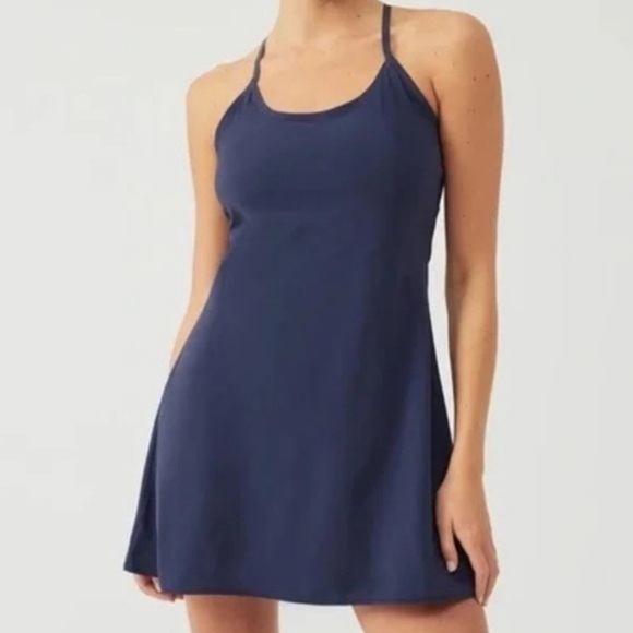 Outdoor Voices Navy Blue Exercise Mini Short Active Romper Dress Size Medium - Picture 1 of 16